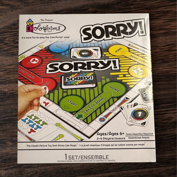 Colorforms Classic Board Games Set - Sorry! Monopoly & Battleship - Ages 6+ - St - Picture 2 of 11